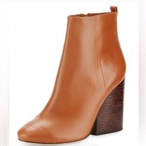 Tory Burch Grove Size 9 Royal Tan Leather Ankle Boot Bootie